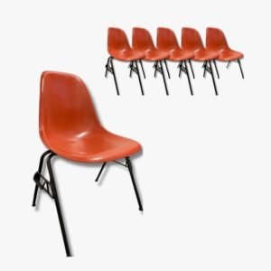 Eames Side Chair Orange Secondhand Vintage Möbel Dekoration Schweiz