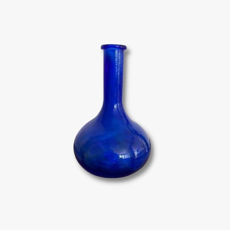 Glasvase blau Secondhand Vintage Möbel Dekoration Schweiz
