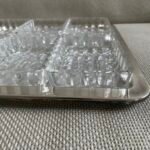 Silbernes Serviertablett mit Glasschalen vintage gebraucht