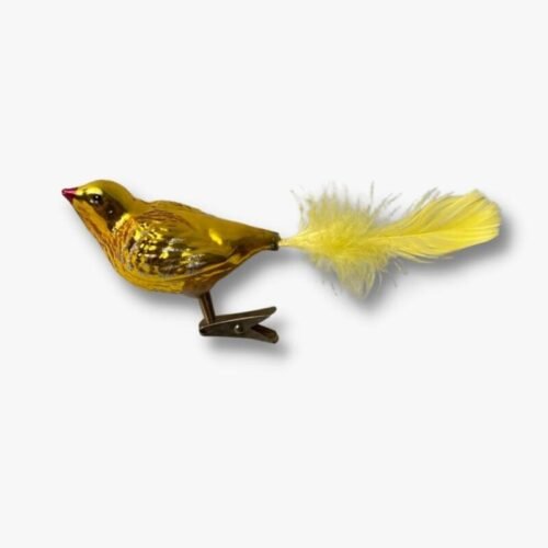 Christbaumschmuck Vogel Glas Lauscha vintage gebraucht gelb