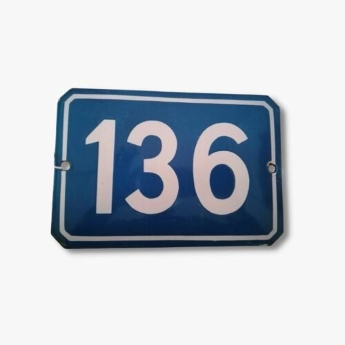 Emaille Schild Hausnummer 136 vintage