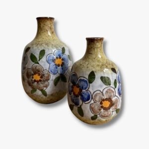 Set mit 2 Vintage Vasen Blumenmotiv