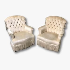 Polstersessel Fauteuil Crapaud weiss