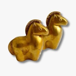 Kleine Pferde vergoldetes Glas, Kjell Blomberg für Gullaskruf