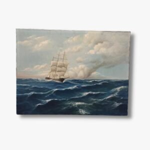 Schiff auf rauher See - Gemälde von C. Rotthoff