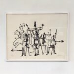 "Reitergruppe" Lithographie von Max Rudolf von Mühlenen