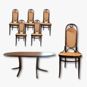 Esstisch und 6 Stühle Modell 17 der Marke Thonet