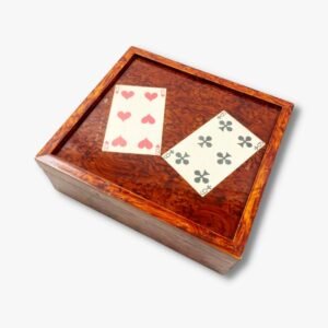 Antike Schellack-Holz-Schatulle für Jasskarten