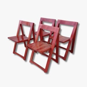 4 Stühle Aldo Jacober "Trieste" rot