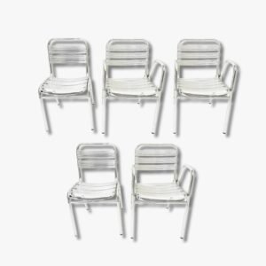 6er Set Aluminium-Stühle