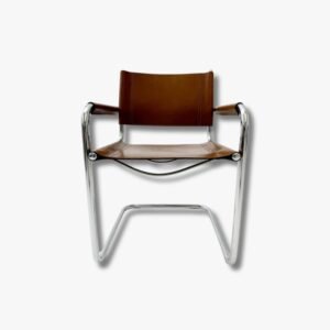 Bauhaus Freischwinger-Stuhl MG5 von Marcel Breuer aus Leder