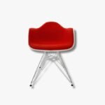 Eames Armchair DAR mit rotem Polster von Vitra