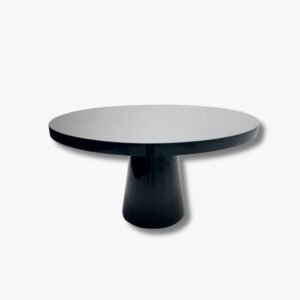 Runder Tisch aus schwarzem Harz
