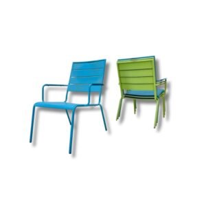 4 Outdoor Sessel in sommerlichen Farben