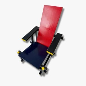 Stuhl/Sessel in Rot, Schwarz & Blau im Stil von Gerrit Thomas Rietveld