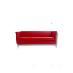 Rotes vintage Walter Knoll 3-Sitzer Sofa