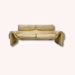 Vanilagelb 'Modell DS-2011/02' Ledersofa von De Sede