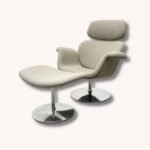 Big Tulip Chair mit Ottoman von Pierre Paulin für Artifort, 1980er Jahre