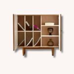 Highboard aus Nussbaumholz, 1950er Jahre