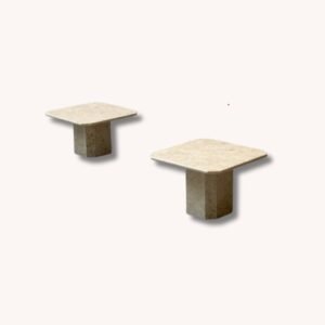 Set aus zwei Couchtischen aus Travertin, Italy - 1980er Jahre