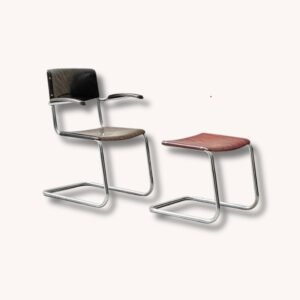 Freischwinger S43 mit Hocker von Mart Stam für Bremshey & Co, 1940er Jahre
