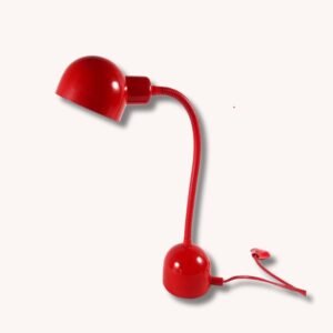 Schwanenhals Tischlampe Rot Metall 90s Modern Design Memphis Style