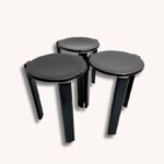 Schwarze stapelbare Hocker von Bruno Rey für Dietiker, 1970er Jahre