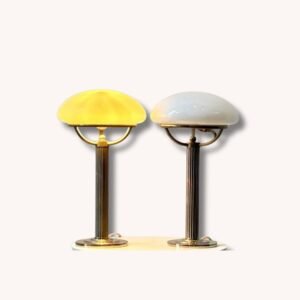 Nickel-Tischlampen mit Opalschirm von Adolf Loos für Villa Steiner