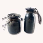 Holzkrug Milchkrug Nepal Antik 2x Holzbehälter Vintage Asia