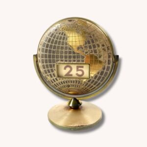 Tischkalender Ewiger Kalender Perpetual Weltkugel Vintage