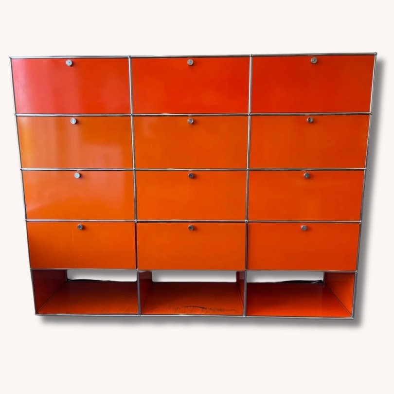 USM Haller Büroregal Orange-vintage-secondhand-gebraucht-schweiz (Instagram Post) USM Haller Büroregal Orange