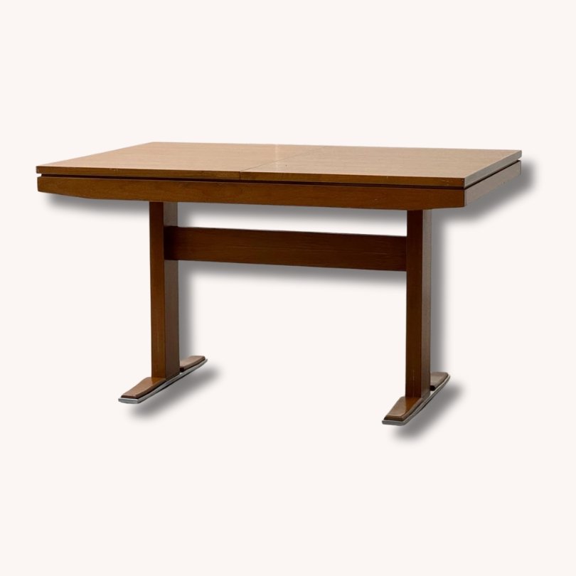 Esstisch aus Teakholz mit Auszug-Mechanik von Asch, 1950er Jahre