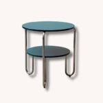 Bauhaus Schlaufentisch mit Petrolfarbener Resopalbeschichtung, 1960er Jahre