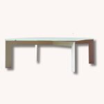 Couchtisch mit Glasplatte und Stahlgestell, 1990er Jahre