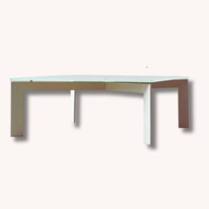 Couchtisch mit Glasplatte und Stahlgestell, 1990er Jahre