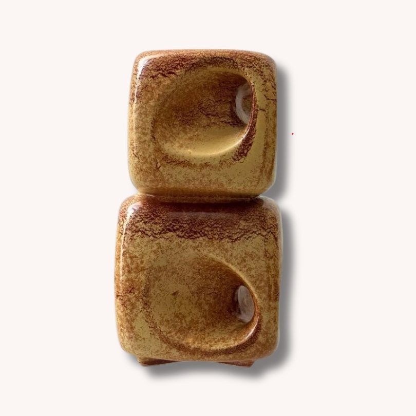 Keramikskulptur - Vase Kubusform von Bertoncello, Italien 1970er Jahre