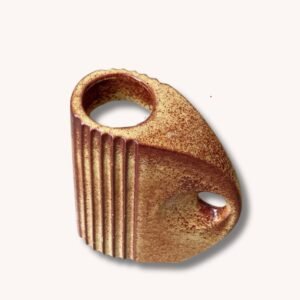 Keramikvase - Skulptur Halbrund gerillt von Bertoncello, Italien 1970er Jahre