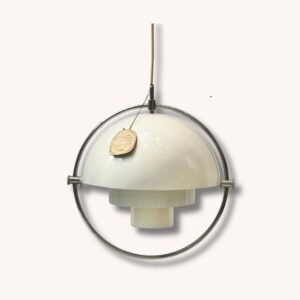 Multi-Lite-Pendelleuchte-mit-Chromring-von-Louis-Weisdorf-fuer-Lyfa-Daenemark-1960er-Jahre