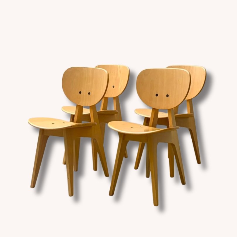 Stühle Modell 3221 von Junzo Sakakura für Tendo Mokko, 1980er Jahre