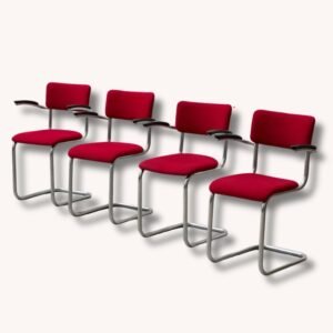 Vintage Thonet Freischwinger mit Armlehnen, 1920-30er Jahre