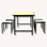 Vintage Tischset Kelko mit 4 Hockern, Schweiz 1960er Jahre