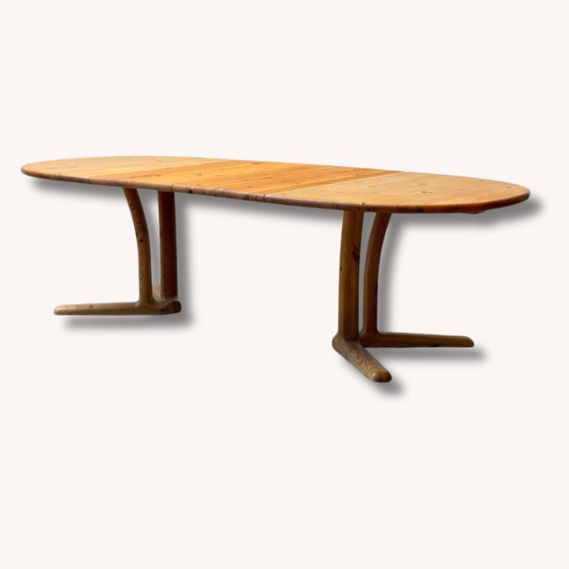 Ausziehbarer Esstisch aus massiver Kiefer von dyrlund Denmark, 1980er Jahre
