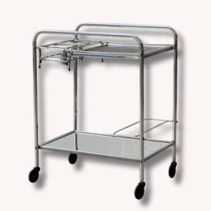 Französischer Art Deco Barwagen mit abnehmbaren Öllampen, 1940er Jahre