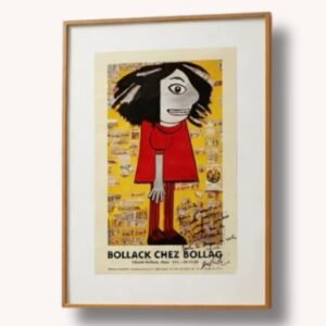 Gerahmtes Ausstellungsplakat Bollack chez Bollag Céleste Bollack, Zürich 2002 (handsigniert & gewidmet)