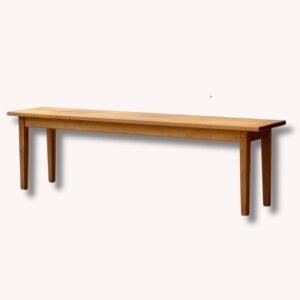 Schlichte Holzbank- Sitzbank aus Buche, 1970er