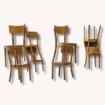 Bugholzstühle aus Vollholz, Thonet ZPM Radomsko, Polen 1950er Jahre