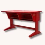 Rotes Kinder-Schulpult aus Holz, 1960er