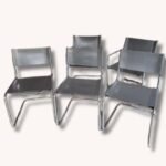 Set von 5 Freischwingerstühlen MG5 in Leder Design Mart Stam von Matteo Grassi (1980)