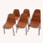 Set aus 6 Basket Chairs von Gian Franco Legler, 1950er