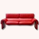 Rotes De Sede DS-2011 Ledersofa, 1980er Jahre